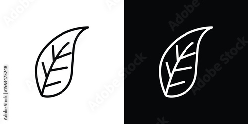 Basil icon Design concept. Black and white line icons