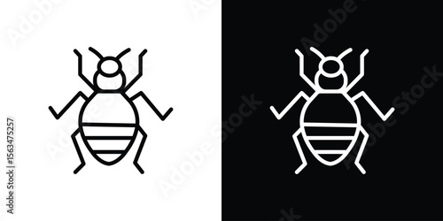 Bedbug icon Design concept. Black and white line icons