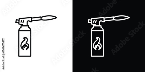 Blowtorch icon Design concept. Black and white line icons