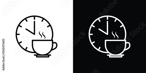 Break icon Design concept. Black and white line icons