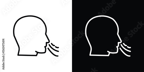 Breath icon Design concept. Black and white line icons