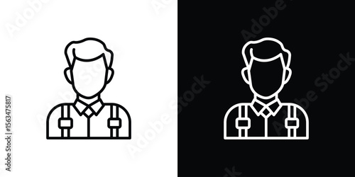 Businessman icon Design concept. Black and white line icons