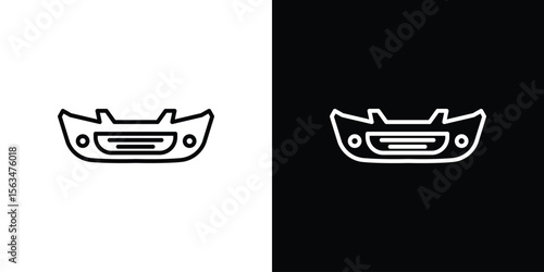 Car bumper icon Design concept. Black and white line icons