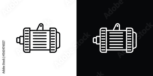 Car alternator icon Design concept. Black and white line icons