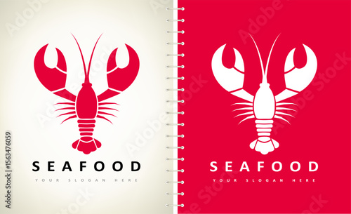 Seafood logo. Crayfish vector. Underwater animal