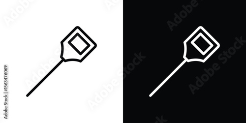 Car dipstick icon Design concept. Black and white line icons