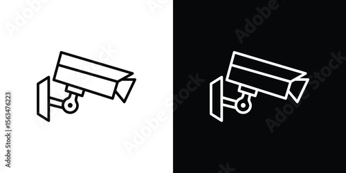 CCTV icon Design concept. Black and white line icons