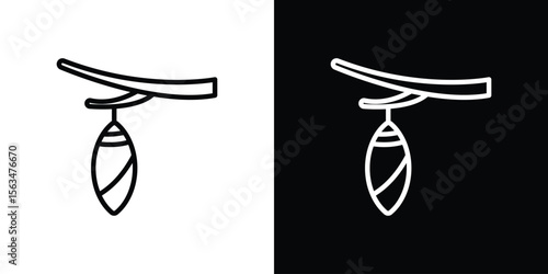Cocoon icon Design concept. Black and white line icons