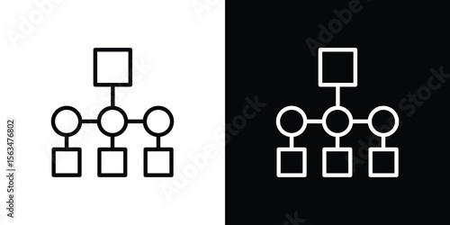 Consolidation icon Design concept. Black and white line icons