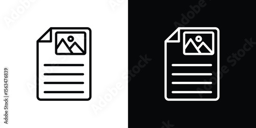 Content icon Design concept. Black and white line icons