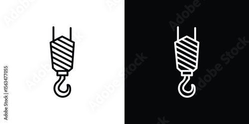 Crane icon Design concept. Black and white line icons