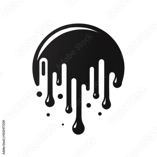 Stylish black liquid drip creates a dynamic and modern element suitable for backgrounds, logos, and contemporary design.