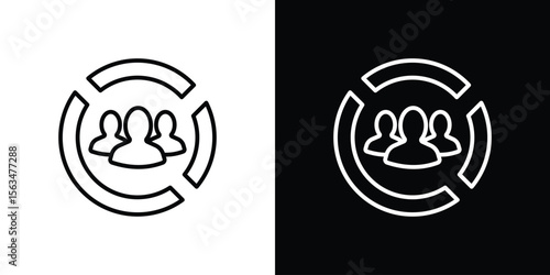 Demographics icon Design concept. Black and white line icons