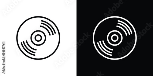 DVD icon Design concept. Black and white line icons