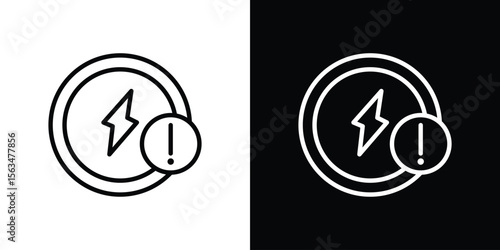 Electric Problem icon Design concept. Black and white line icons