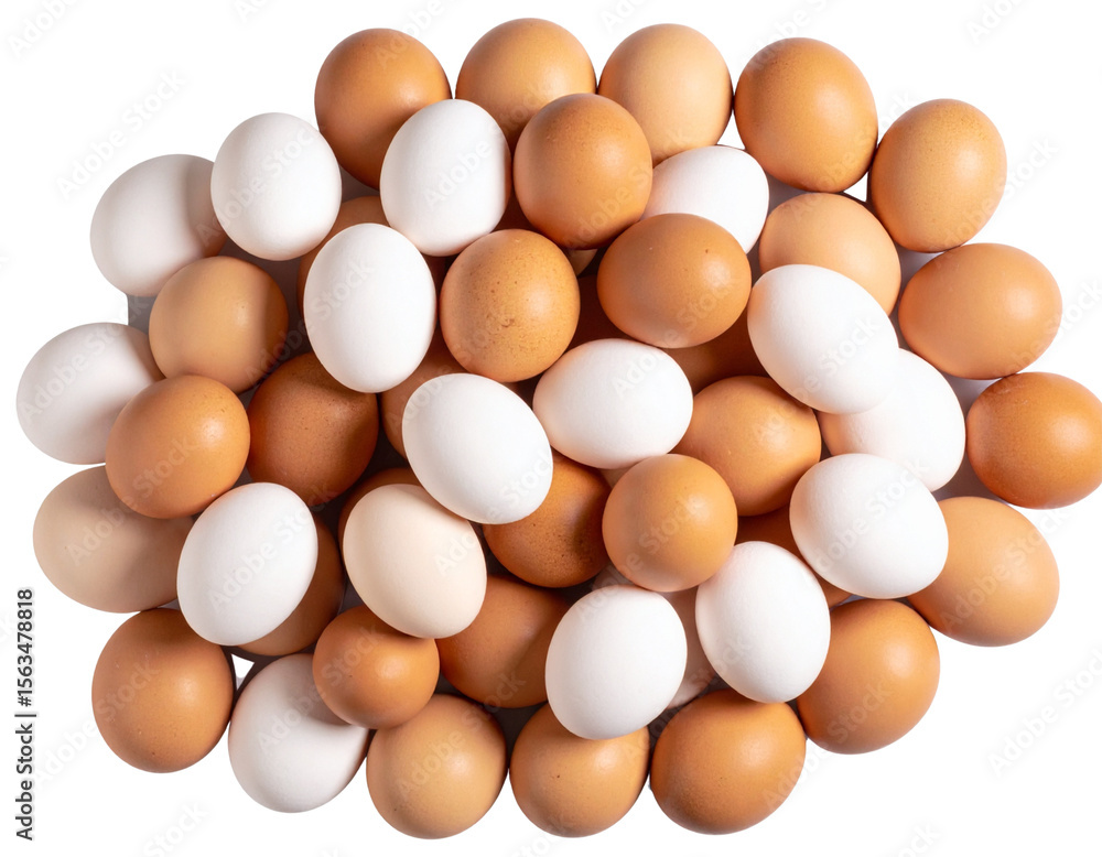 Pile of White and Brown Chicken Eggs Isolated on Transparent Background PNG Pile of White and Brown Chicken Eggs Isolated on Transparent Background PNG