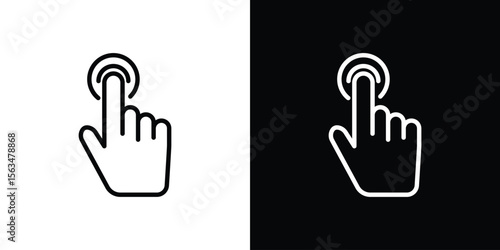 Finger control icon Design concept. Black and white line icons