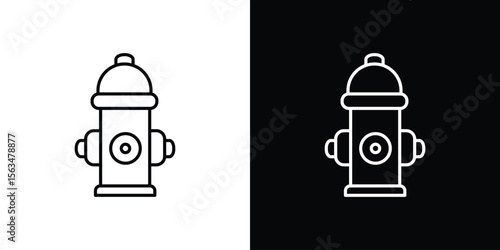 Fire hydrant icon Design concept. Black and white line icons