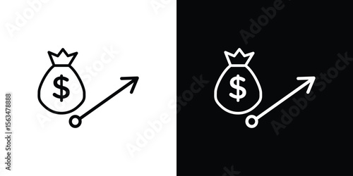 Fiscal policy icon Design concept. Black and white line icons