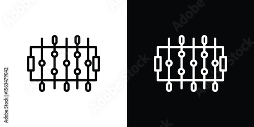 Foosball icon Design concept. Black and white line icons