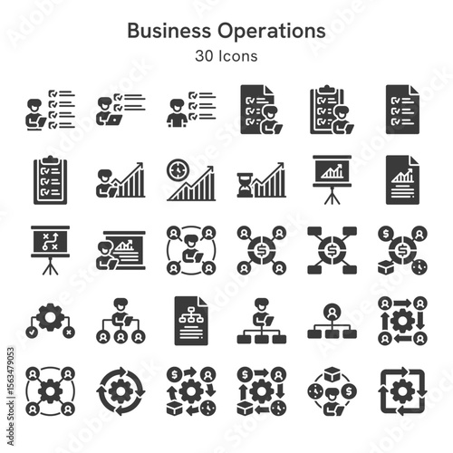 30 icons collection about business operations