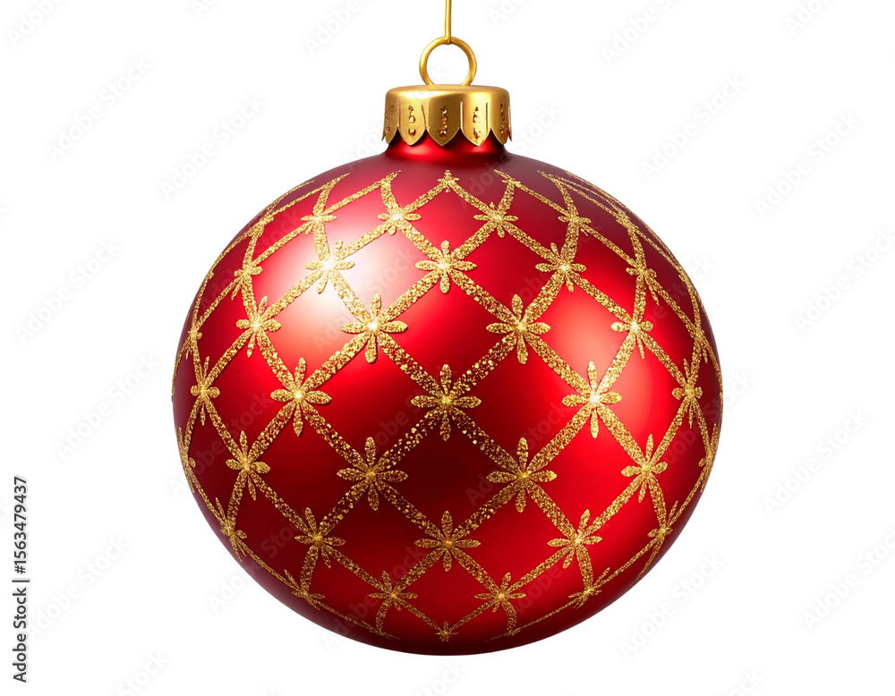 Decorative Red and Gold Glitter Christmas Ornament Sphere Isolated on Transparent Background PNG Decorative Red and Gold Glitter Christmas Ornament Sphere Isolated on Transparent Background PNG