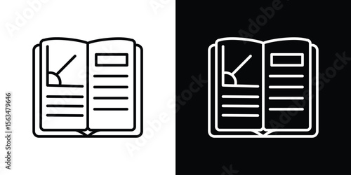 Homework icon Design concept. Black and white line icons
