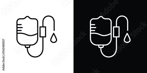 Intravenous icon Design concept. Black and white line icons