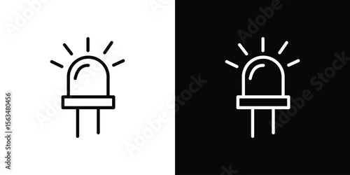 LED icon Design concept. Black and white line icons
