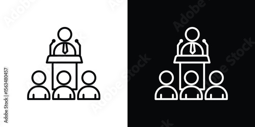 Lecture icon Design concept. Black and white line icons