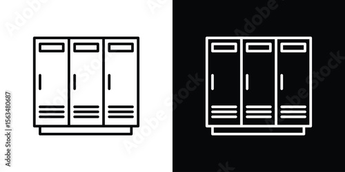 Locker icon Design concept. Black and white line icons