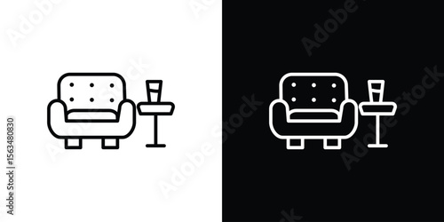 Lounge icon Design concept. Black and white line icons