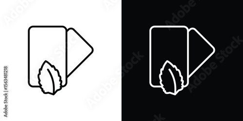 Mint gum icon Design concept. Black and white line icons