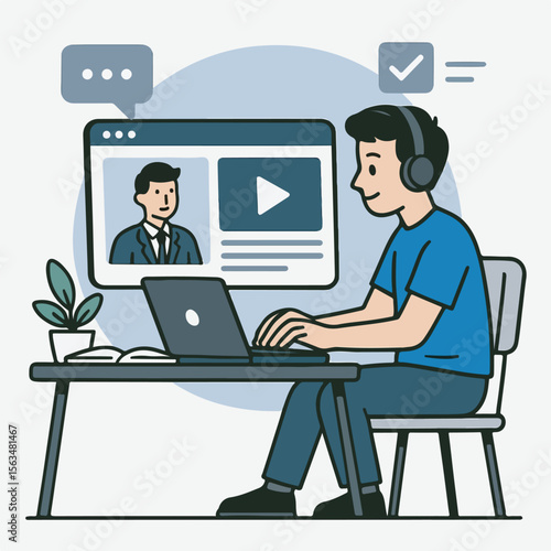 Business people collaborate in a modern office, utilizing laptops and technology for communication and success