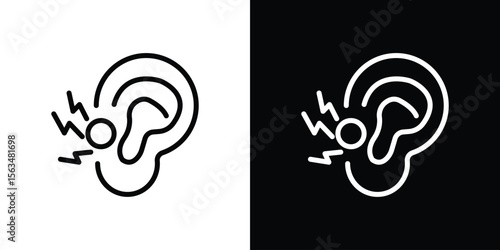 Otitis icon Design concept. Black and white line icons