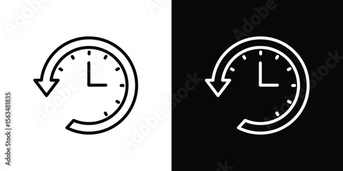 Past icon Design concept. Black and white line icons