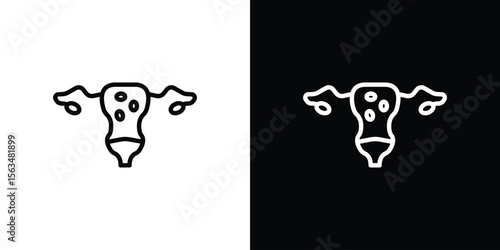 Pelvic inflammatory disease icon Design concept. Black and white line icons