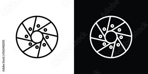 Perpetual motion icon Design concept. Black and white line icons
