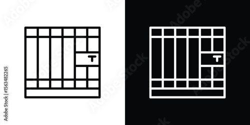 Prison icon Design concept. Black and white line icons