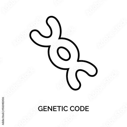 Black Line Art Genetic Code Icon D N A Helix symbol