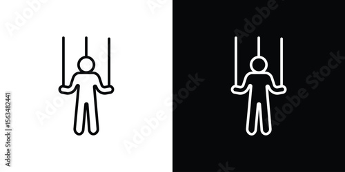 Puppet icon Design concept. Black and white line icons
