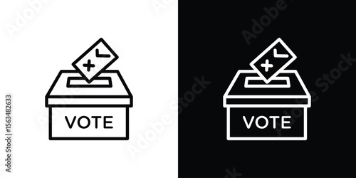 Referendum icon Design concept. Black and white line icons