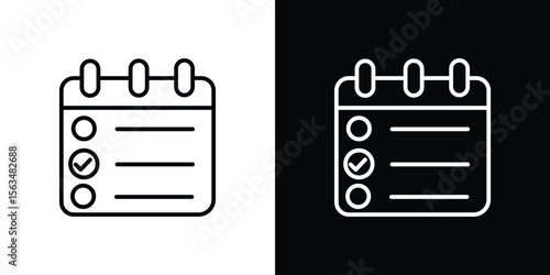Reservation icon Design concept. Black and white line icons