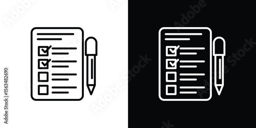 Requirements icon Design concept. Black and white line icons