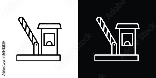Road toll icon Design concept. Black and white line icons
