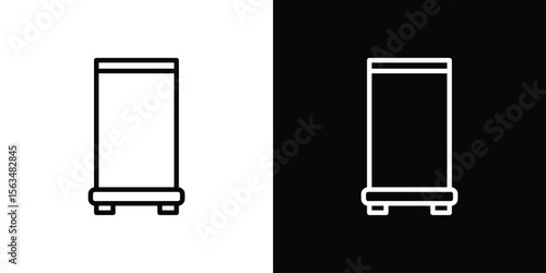Roll up banners icon Design concept. Black and white line icons