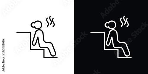 Sauna icon Design concept. Black and white line icons