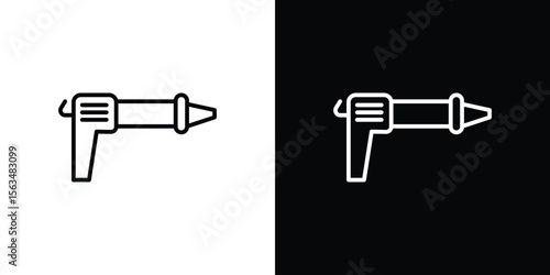 Sealants gun icon Design concept. Black and white line icons