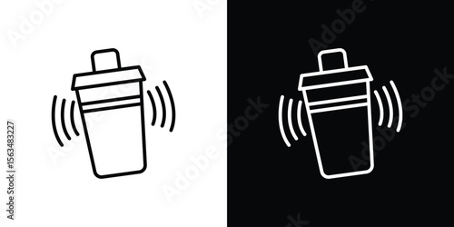 Shaker icon Design concept. Black and white line icons