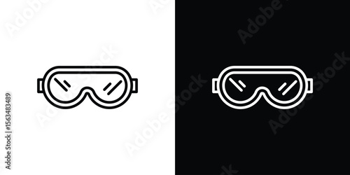 Snow Goggle icon Design concept. Black and white line icons